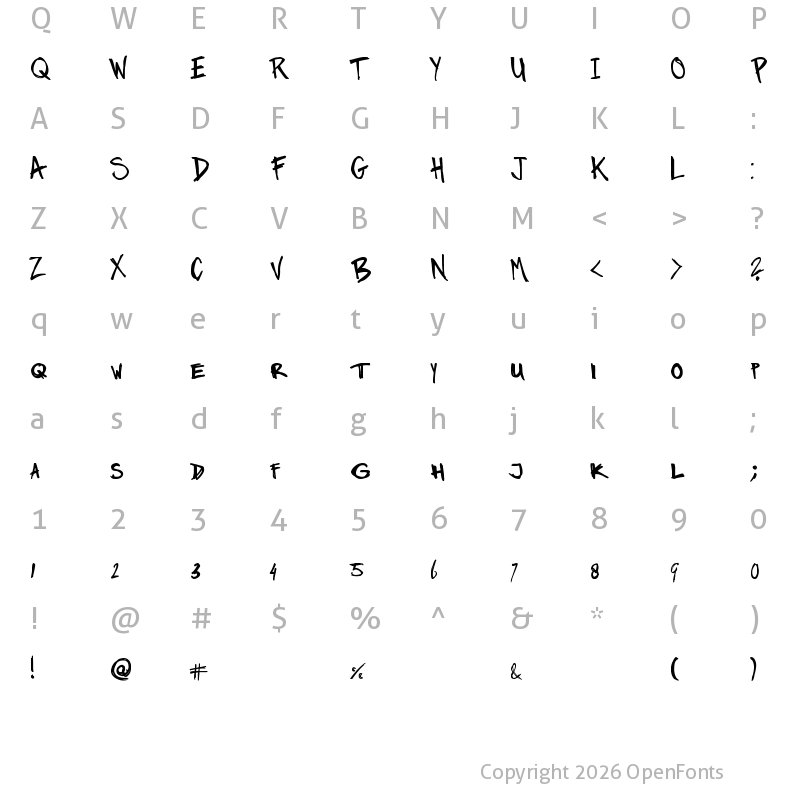 Character Map of Twin Marker Regular