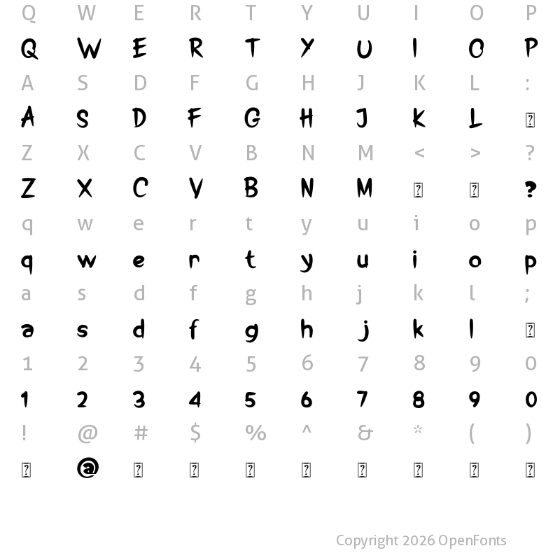 Character Map of Twinkle Regular