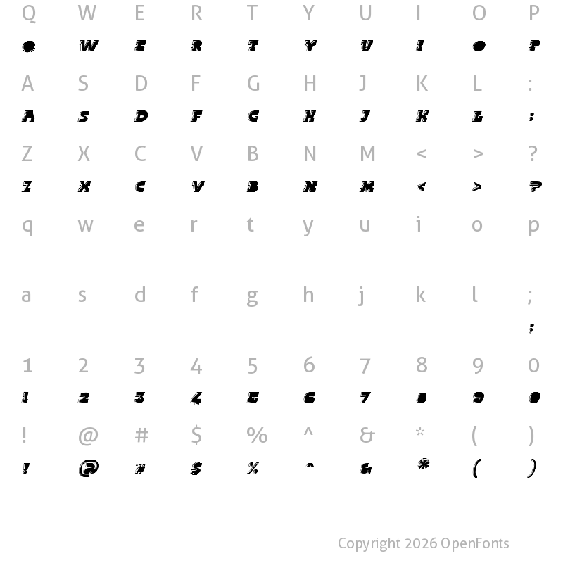 Character Map of Twinses Black Italic