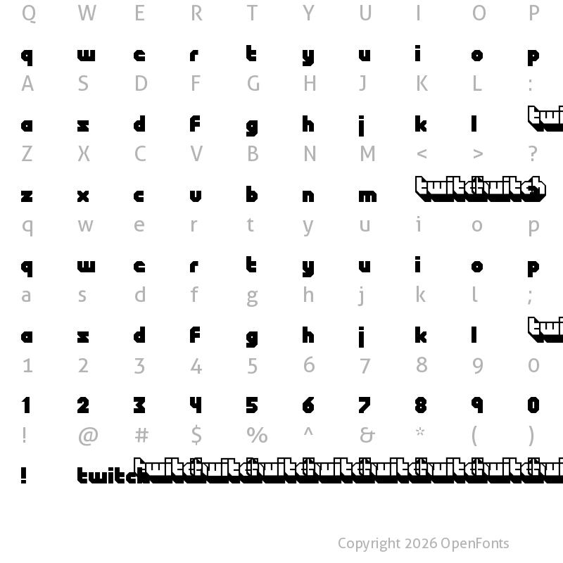 Character Map of twitcher Regular