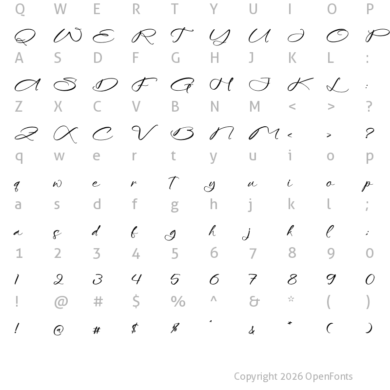 Character Map of Twodinch Geliant Regular