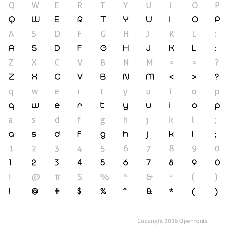 Character Map of Typo Hoop Demo Regular