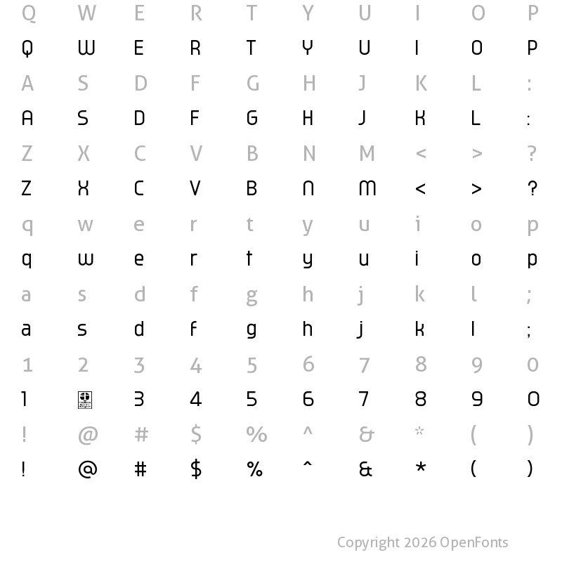 Character Map of Typo Oval Demo Regular