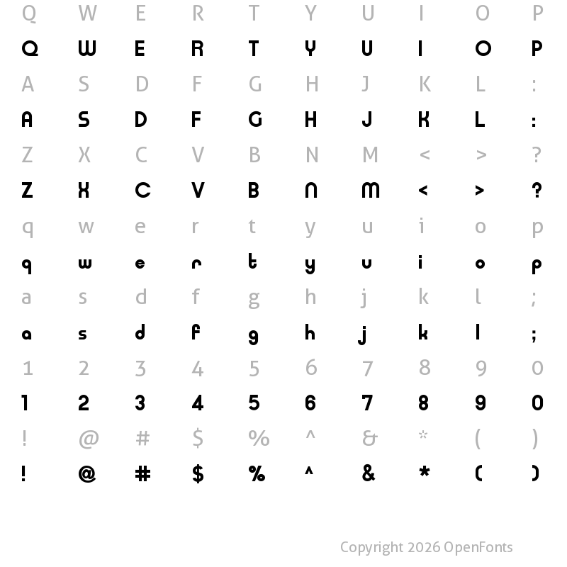 Character Map of Typo Ring Demo Bold