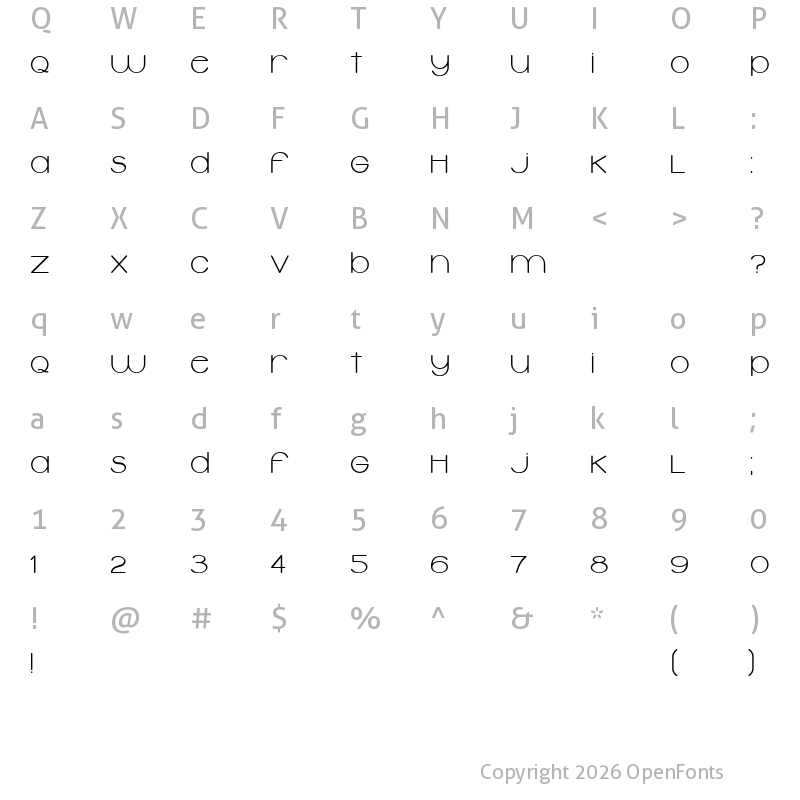 Character Map of Typolino Bold