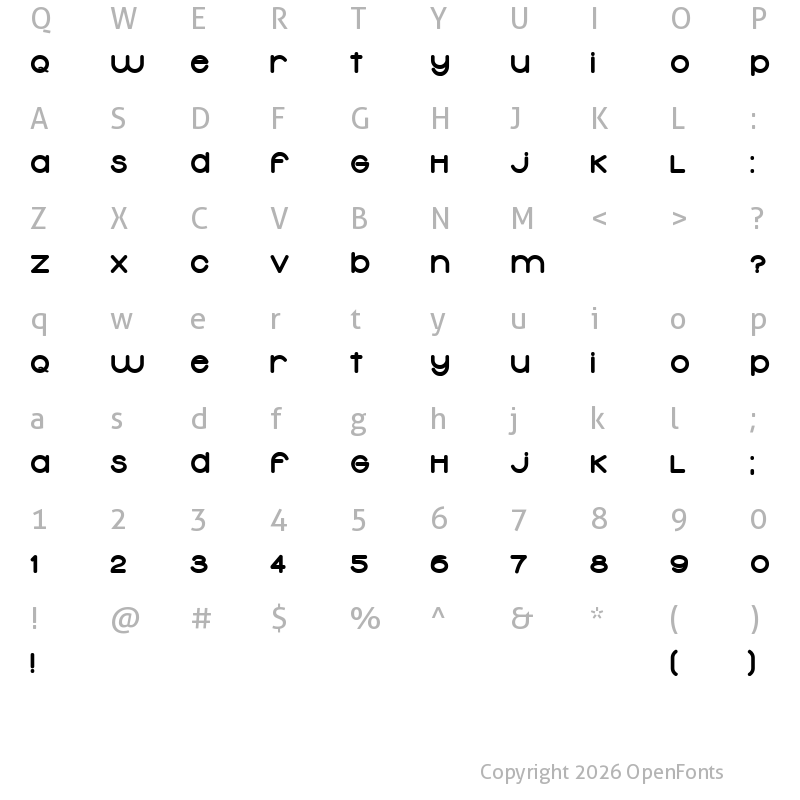 Character Map of Typolino Heavy
