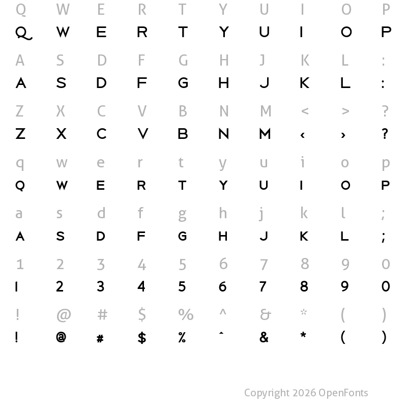 Character Map of Uberlin Bold Bold