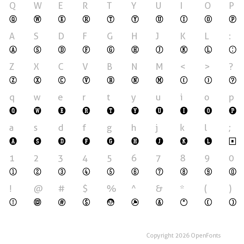 Character Map of Uchrony Circle Regular