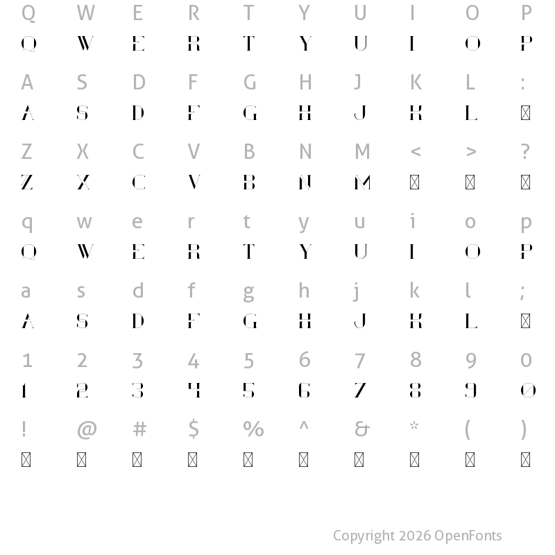 Character Map of Ultimus Regular