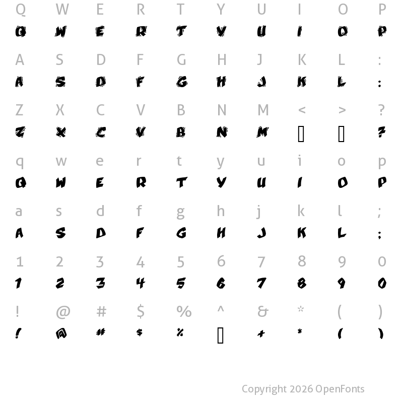 Character Map of Umberto Regular