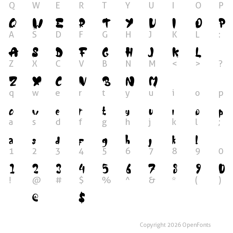 Character Map of Umbridge Con Demo Regular
