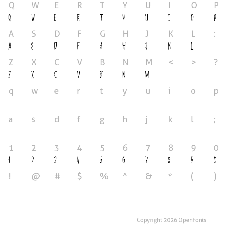 Character Map of UncutMadnessDemoversion Regular