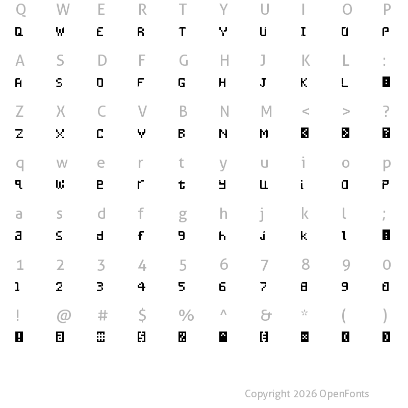 Character Map of UNDATAME Regular