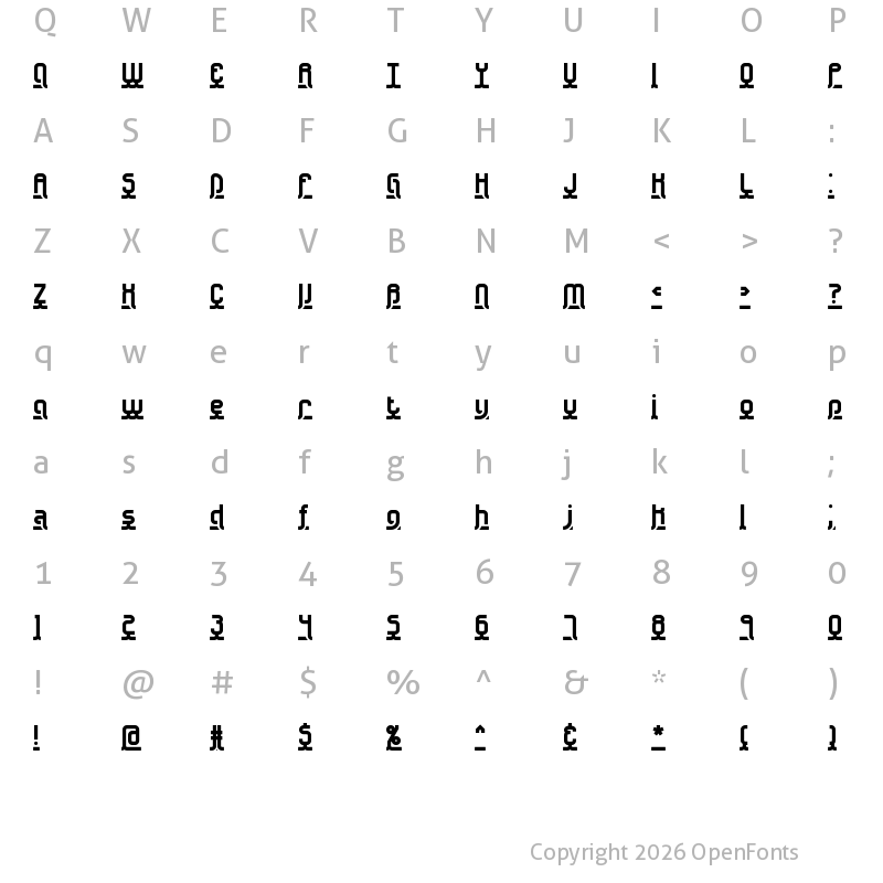 Character Map of Underscore BRK Normal