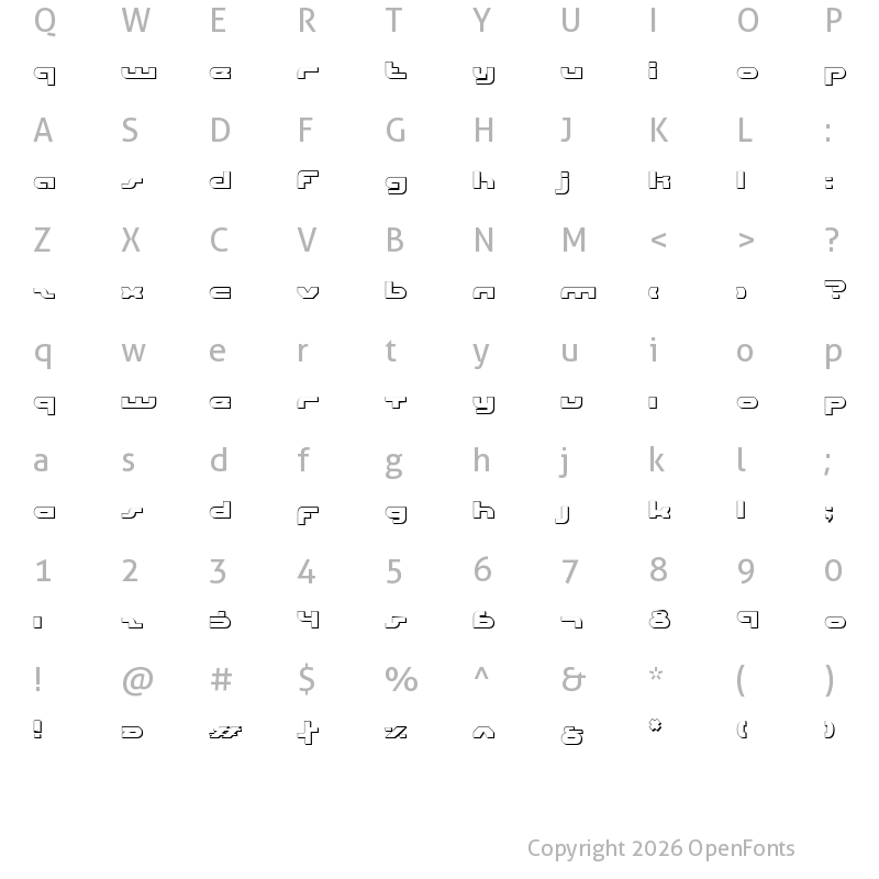 Character Map of uni-sol outline outline