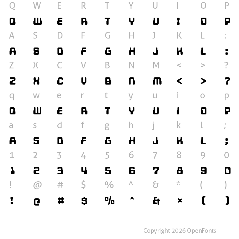 Character Map of Unicephalon Heavy