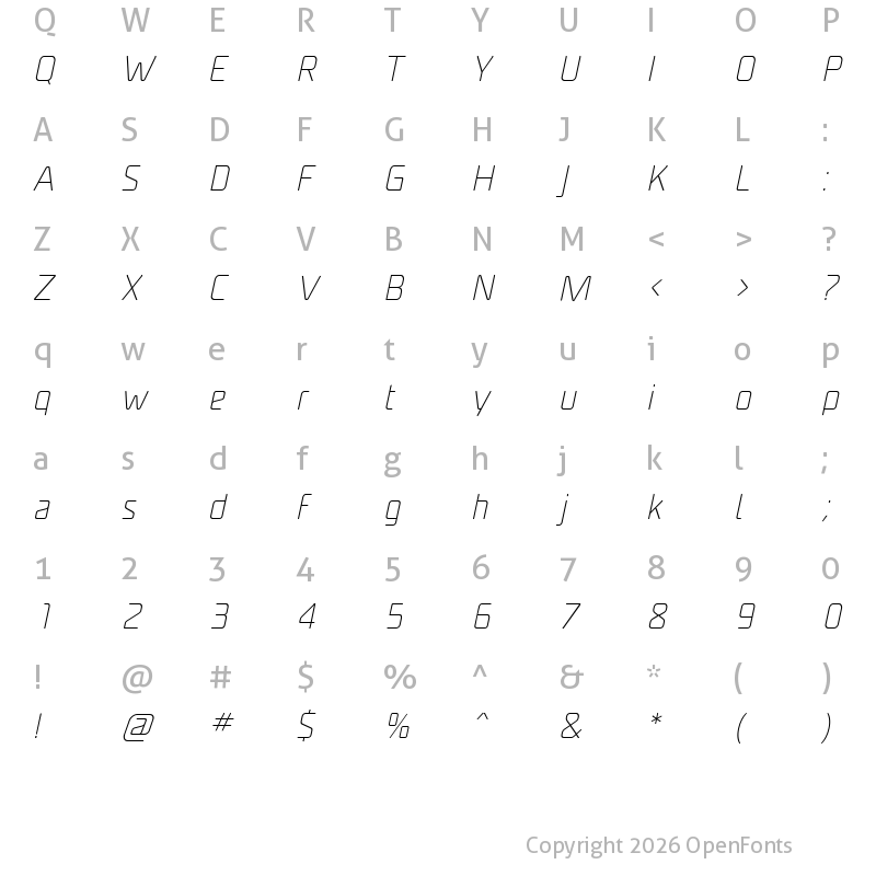 Character Map of Unicod Regular 8