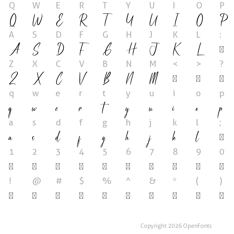 Character Map of Uniondale Demo Regular
