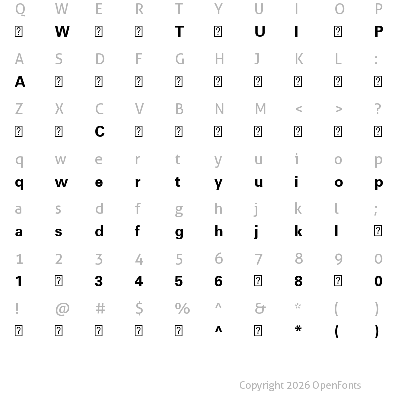 Character Map of UniversLTPro-65Bold ?