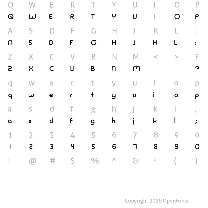 Character Map of Urba Regular