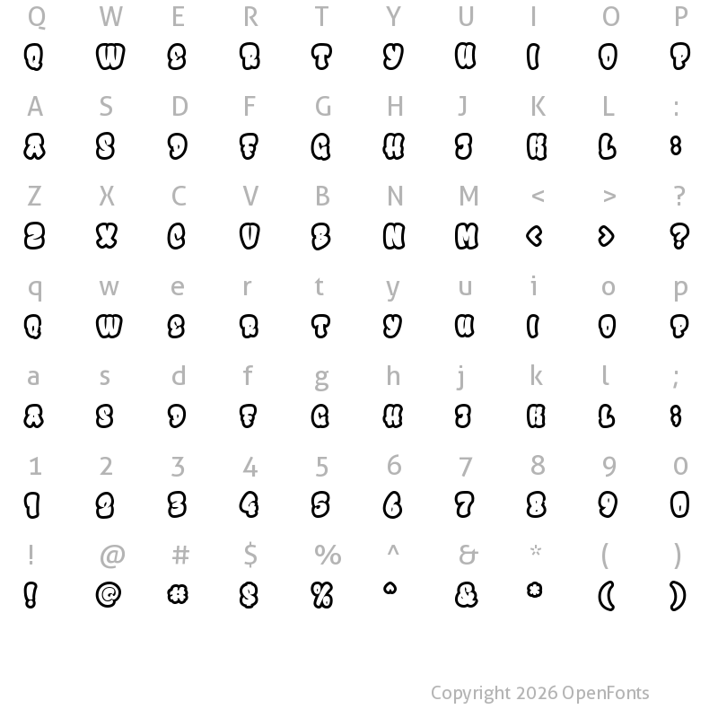 Character Map of Urban Rebel Outline