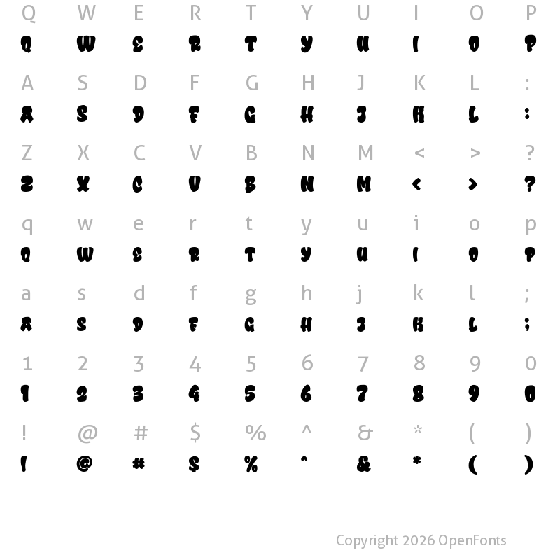 Character Map of Urban Rebel Regular
