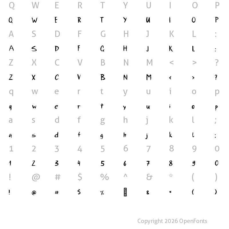 Character Map of Urbano Regular