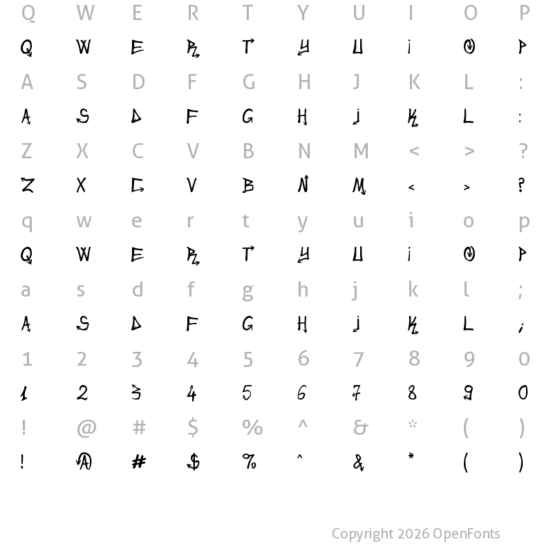 Character Map of Urban&Slick Regular