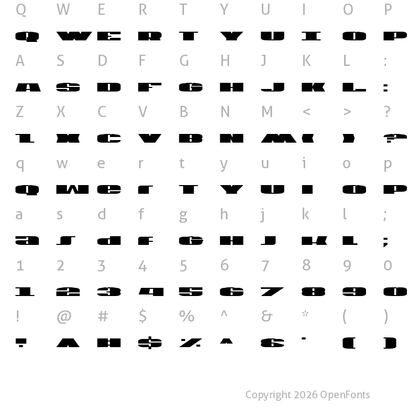 Character Map of U.S.A. Regular