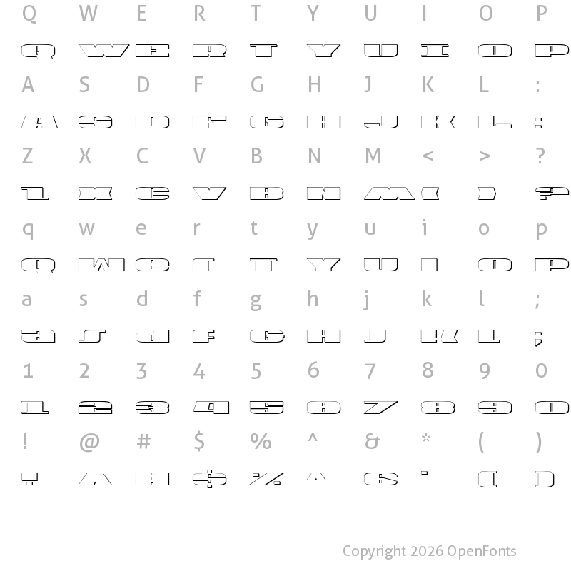 Character Map of U.S.A. Shadow Shadow
