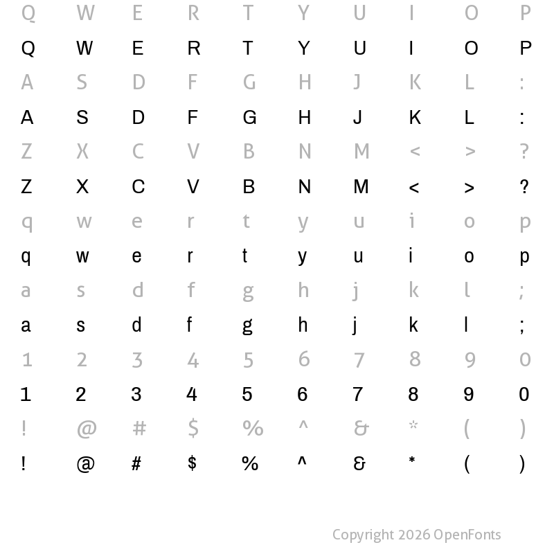 Character Map of Ushuaia Regular