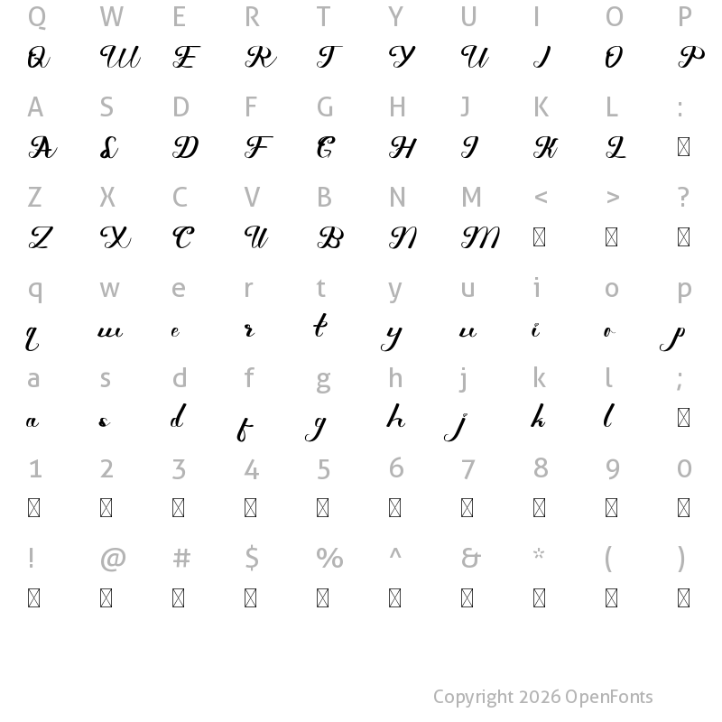 Character Map of Ustopia Demo Regular