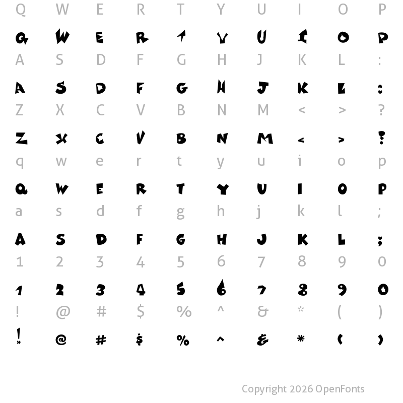 Character Map of Vaca Vaca