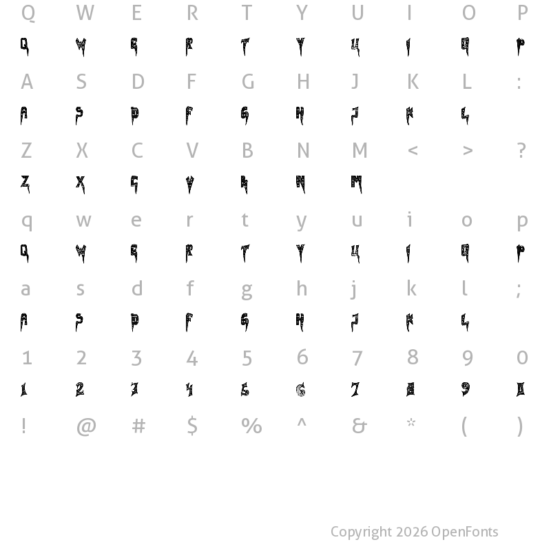 Character Map of VAGANZA Regular
