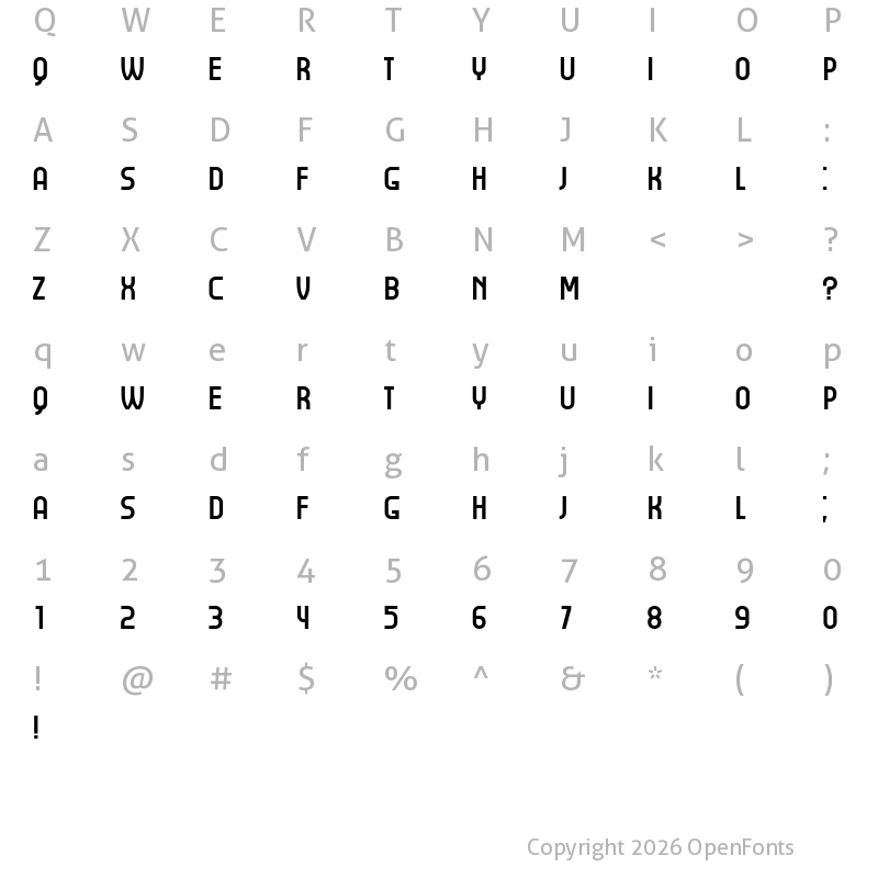 Character Map of Valentin Regular