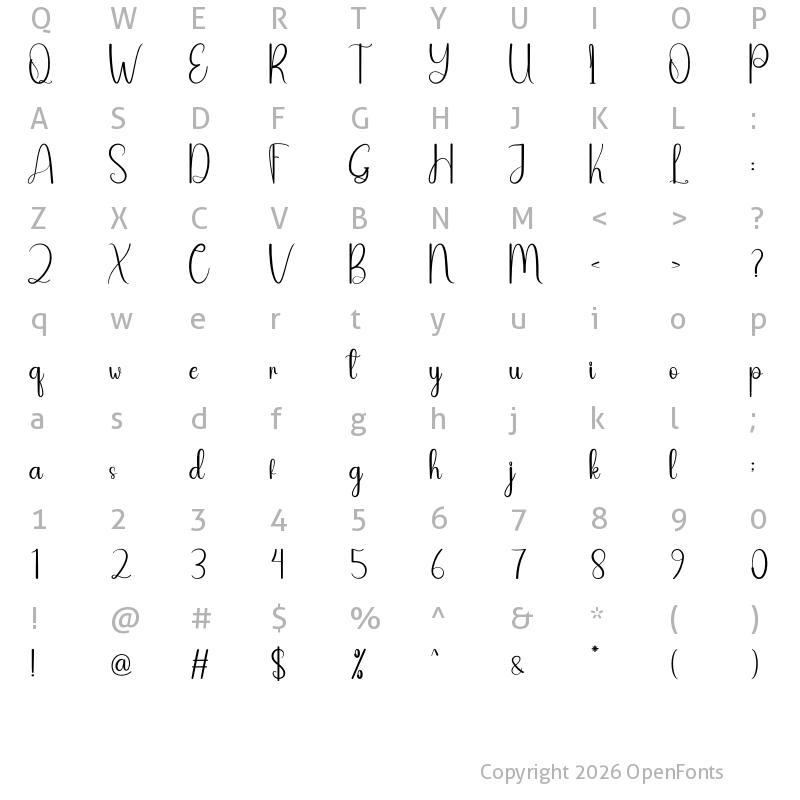 Character Map of Valentine Market Regular