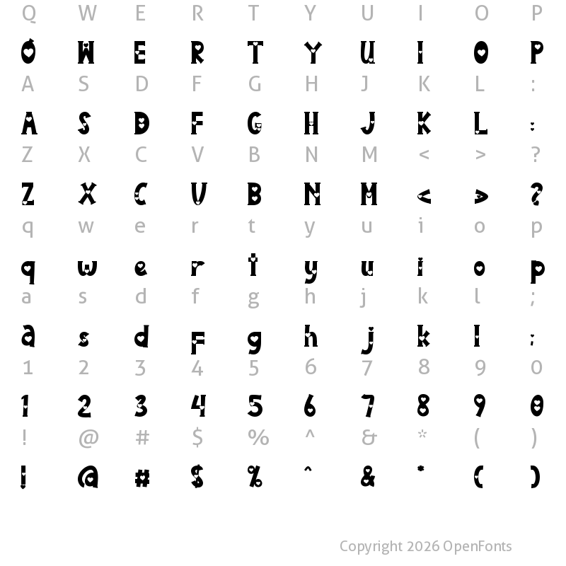 Character Map of Valentine Style Regular