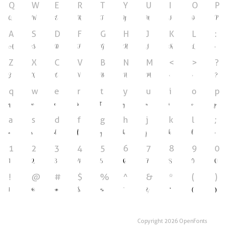 Character Map of Valentines Regular