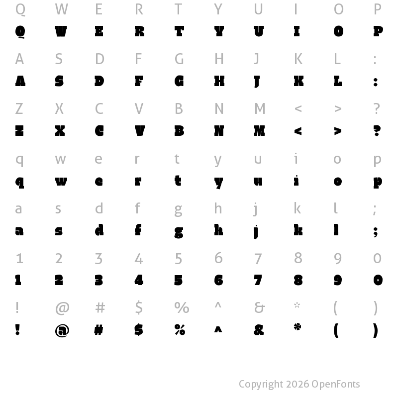 Character Map of Valnera Monster VF Regular