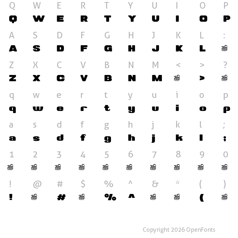 Character Map of Valonik Personal Use Black