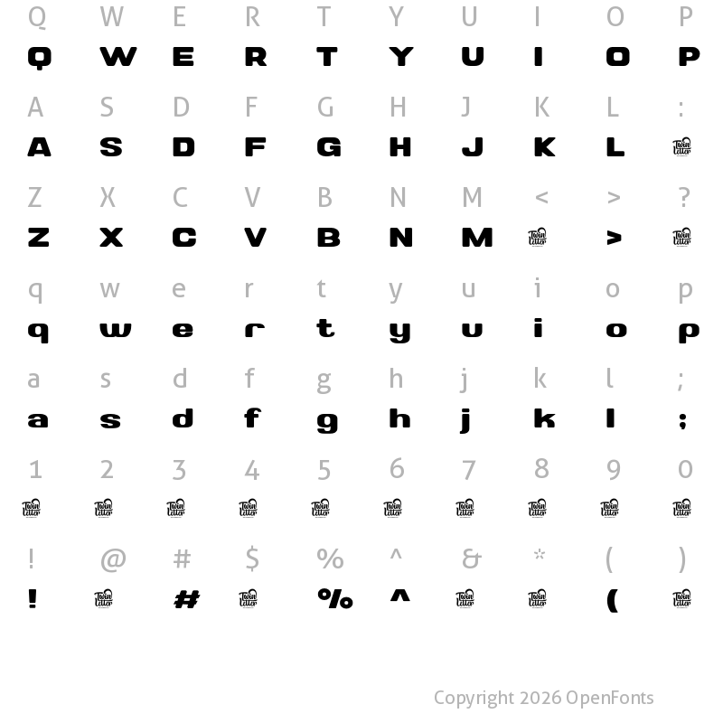 Character Map of Valonik Personal Use Bold
