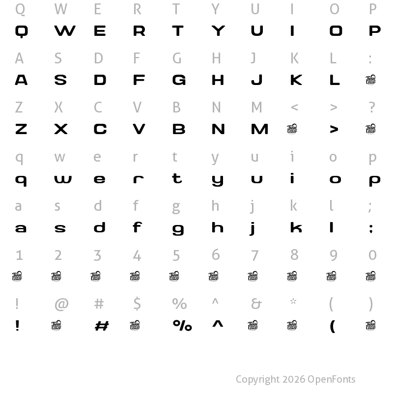 Character Map of Valonik Personal Use Regular