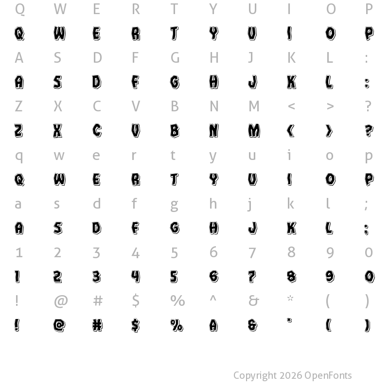 Character Map of Vampire Bride Punch Regular