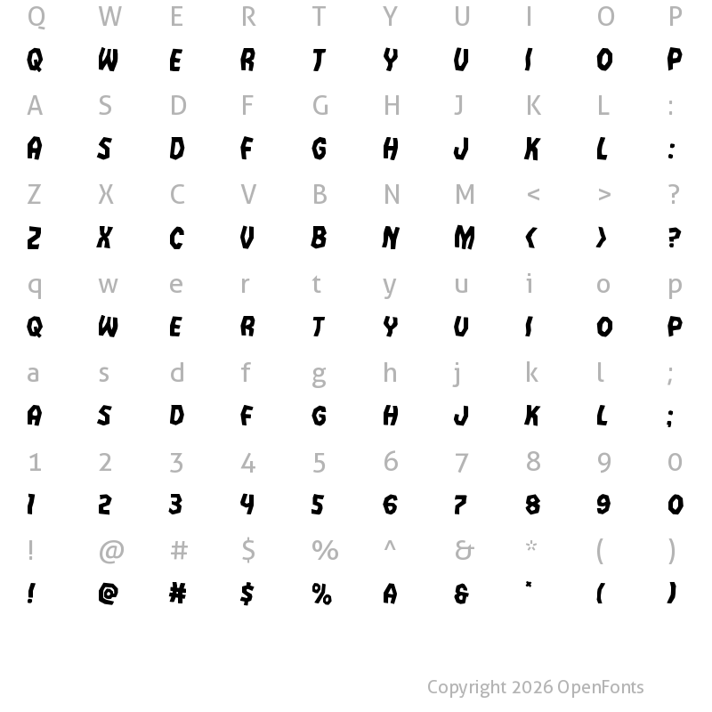 Character Map of Vampire Bride Rotated 2 Regular