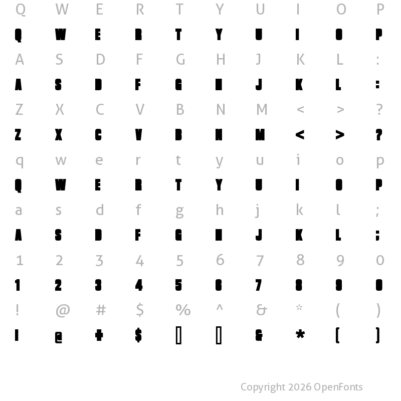 Character Map of Vanchrome Back