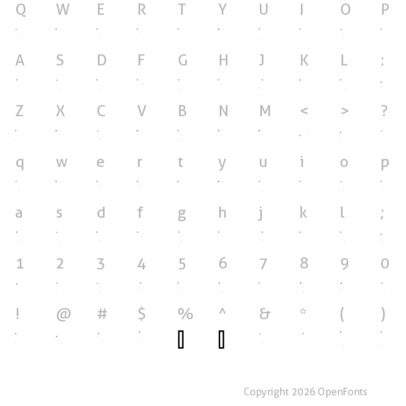 Character Map of Vanchrome Sparkle
