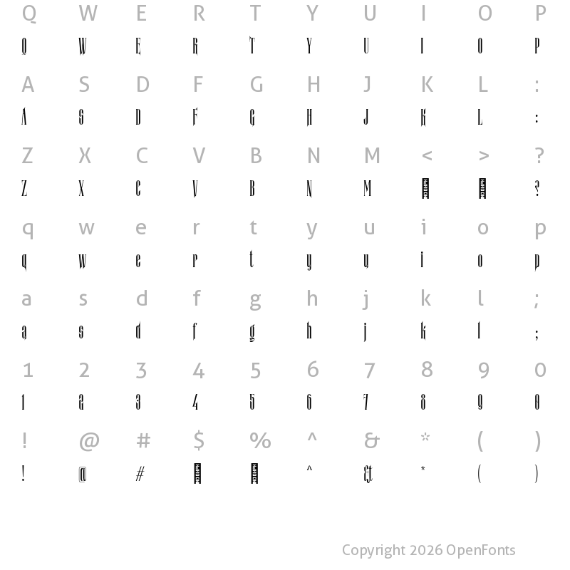 Character Map of Vandenbroucke Franck