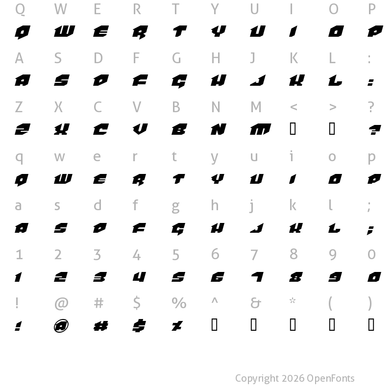 Character Map of VanHelsing Regular