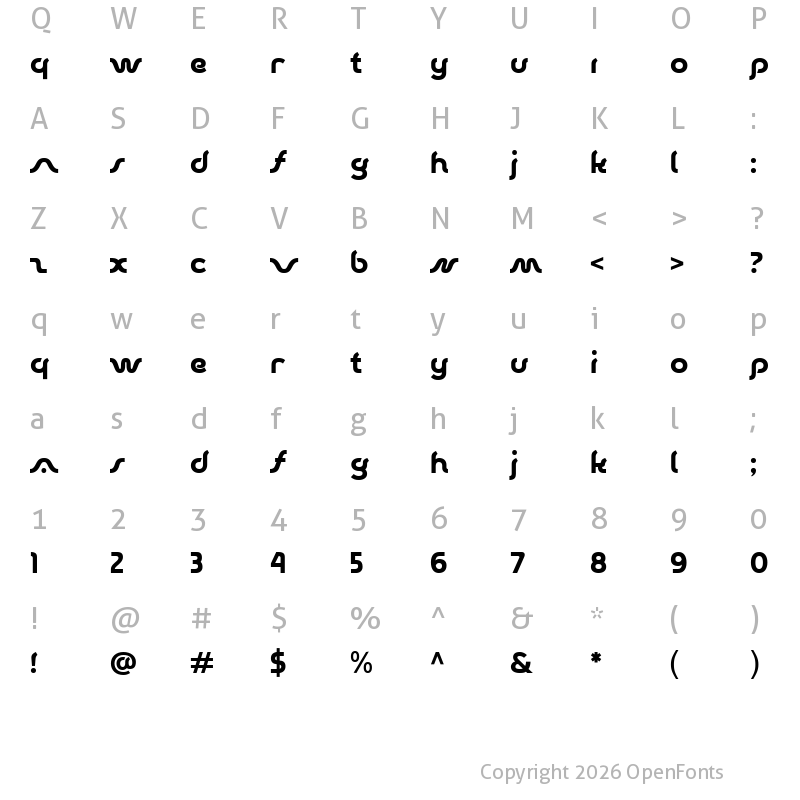 Character Map of Vaoi Regular