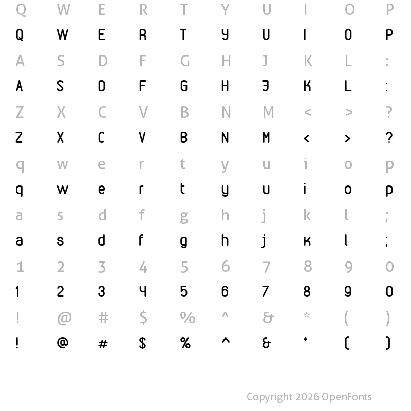 Character Map of VDS Regular